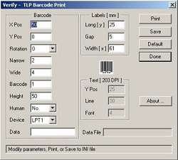 set and verify barcode lable print